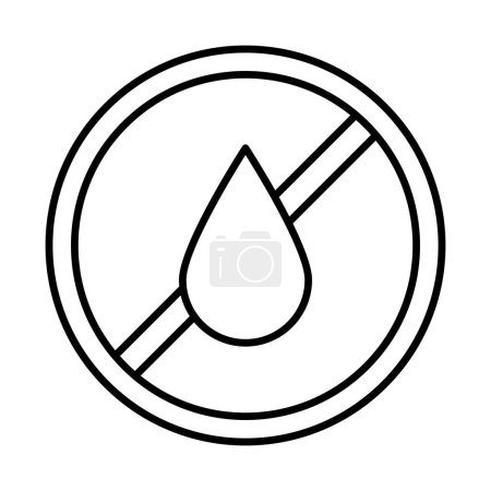 No Water Top Line Icon Design