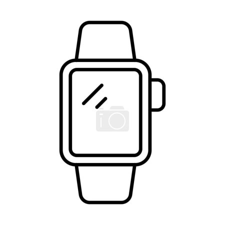 Diseño de iconos de línea de reloj inteligente