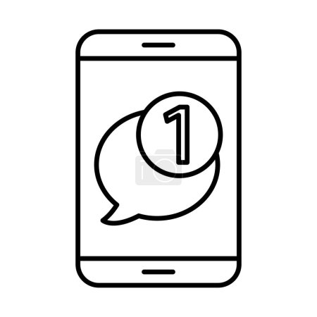 Illustration for New Message Line Icon Design - Royalty Free Image