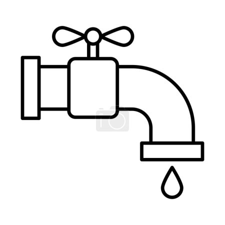 Illustration for Faucet Line Icon Design - Royalty Free Image