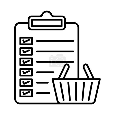 Shopping List Line Icon Design
