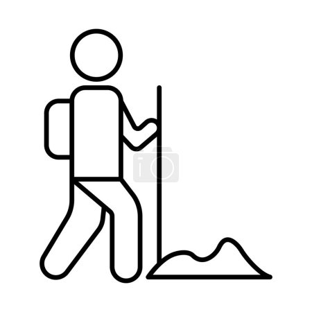 Hiking Line Icon Design 