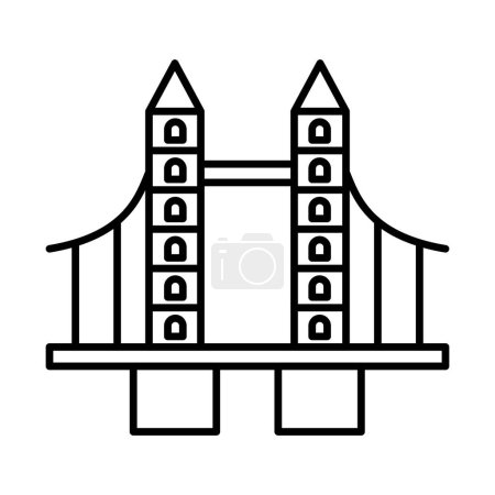 London Bridge Line Icon Design 