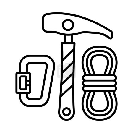 Climbing Equipment Line Icon Design 