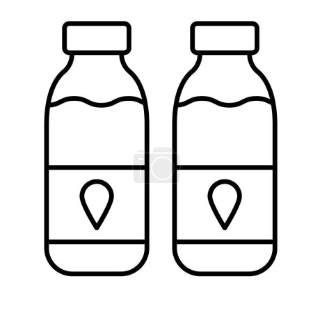 Diseño de icono de línea de botella de agua 
