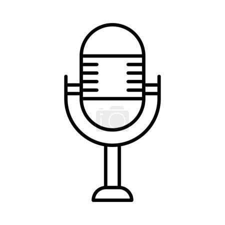 Diseño de icono de línea de micrófono
