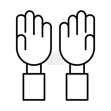 Hand Up Line Icon Design