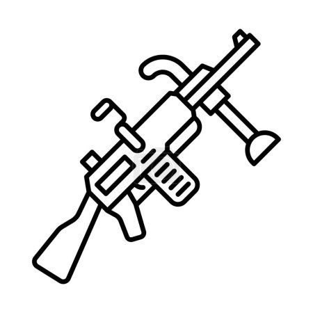 Machine Gun Line Icon Design