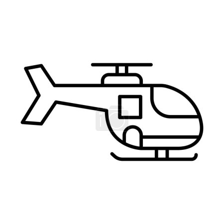 Helicóptero línea icono de diseño
