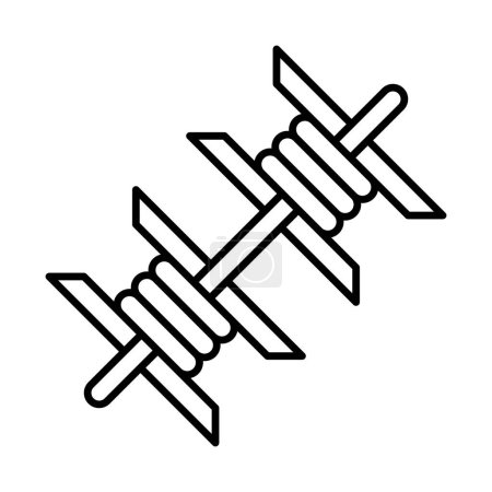 Barbed Wire Line Icon Design