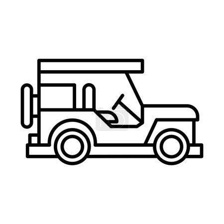 Téléchargez les illustrations : Conception de l'icône de la ligne Jeep - en licence libre de droit