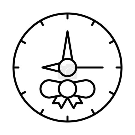 Reloj de Navidad línea icono de diseño