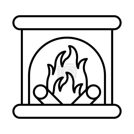 Fireplace Line Icon Design