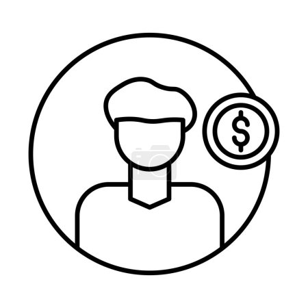 Financial Advisor Vector Line Icon Design