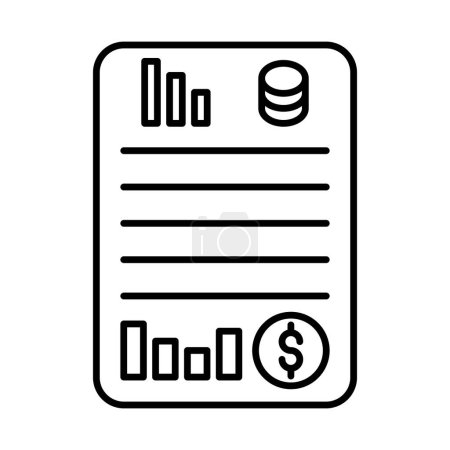 Balance Sheet Vector Line Icon Design