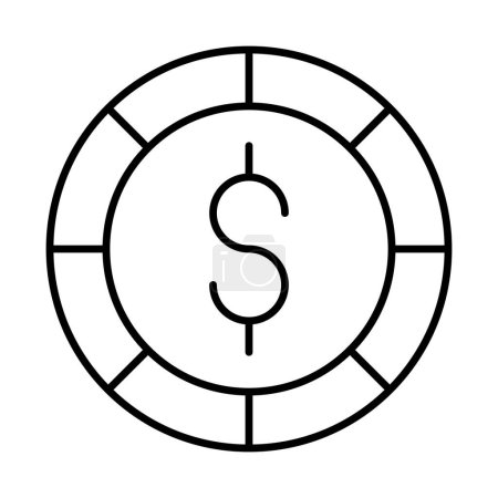 Coin Vector Line Icon Design