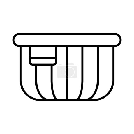 Laundry Basket Vector Line icon Design 