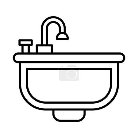Illustration for Sink Vector Line icon Design - Royalty Free Image