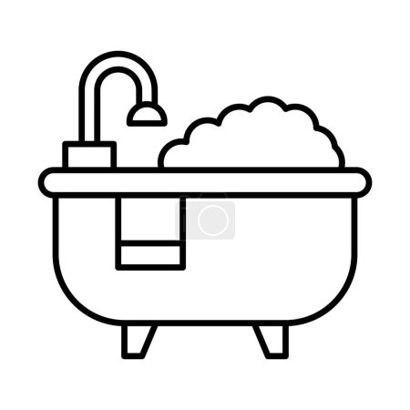 Bathtub Vector Line icon Design 
