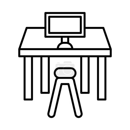 Workplace Vector Line icon Design 