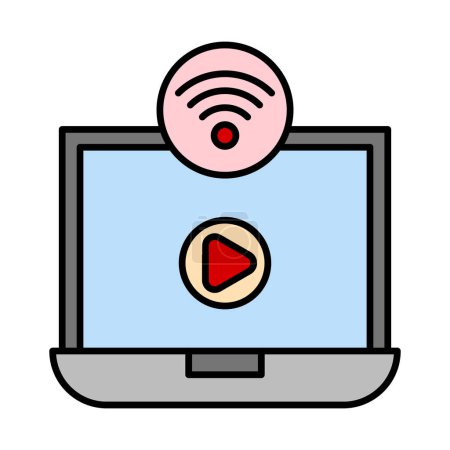Online Streaming  Vector Line Filled Icon