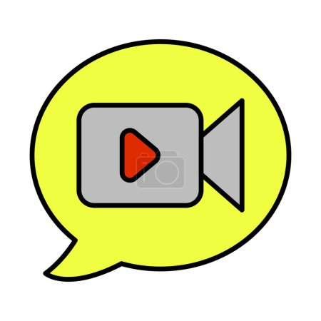 Video Chat Vector Line Filled Icon