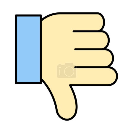 Thumbs Down Vector Line Filled Icon
