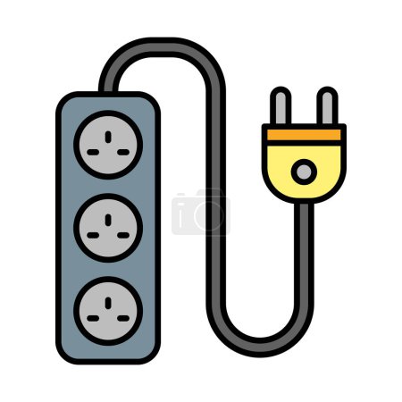 Extension Cord Vector line Filled Icon Design