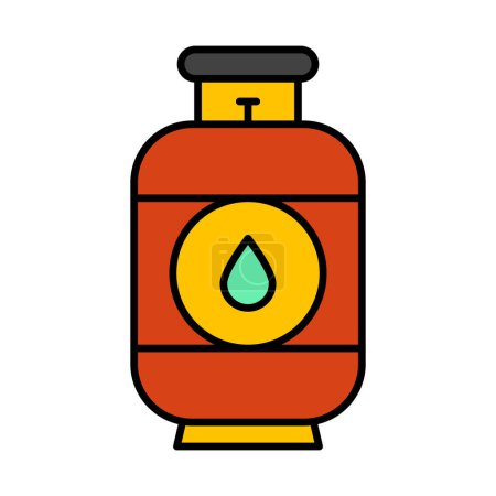 Gasflaschen-Vektor-Linie gefüllt Icon