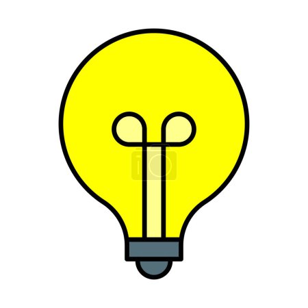 Illustration for Bulb Vector Line Filled Icon - Royalty Free Image