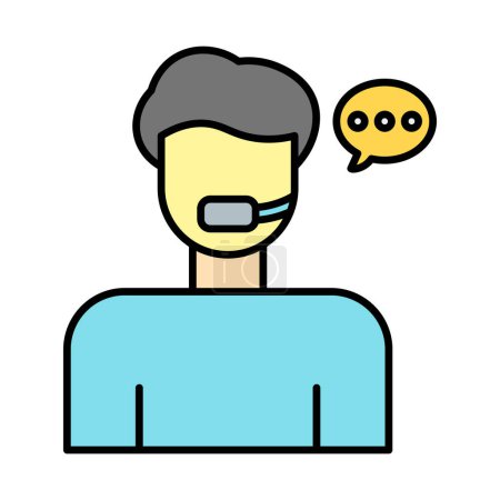 Call Center Agent Vector Line Filled Icon