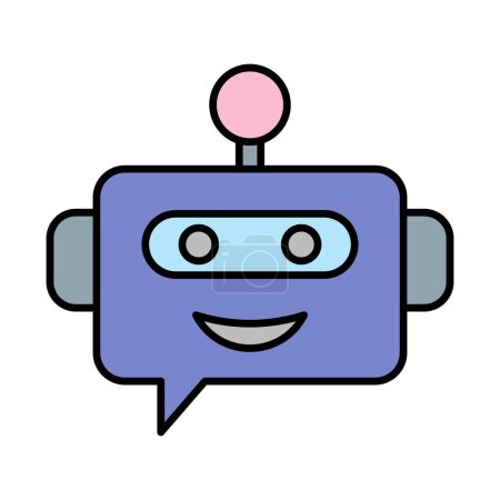 Icône remplie de ligne vectorielle Chatbot