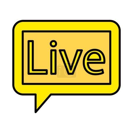 Live Chat Vektor Line gefülltes Icon