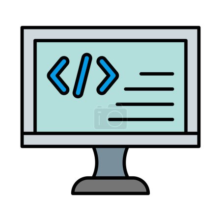 Coding Line Filled Icon Design