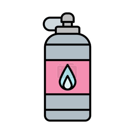 Línea de botella de agua llena el diseño del icono