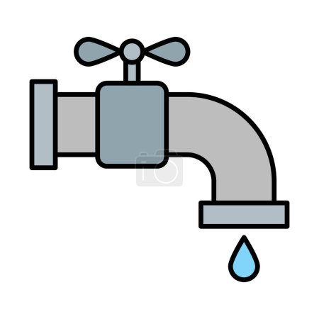 Faucet Line Filled icon Design