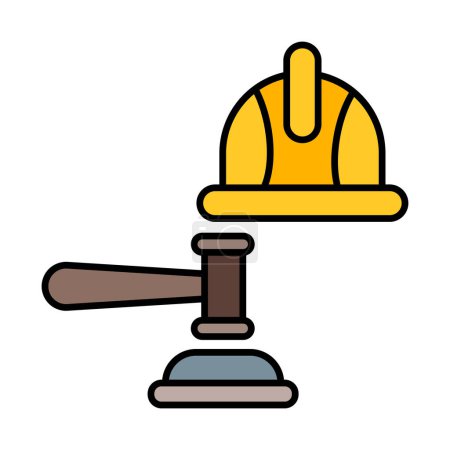 Labour Law Line Filled Icon Design