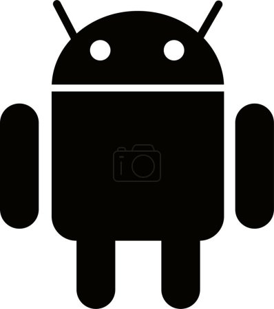 Illustration pour Android est un système d'exploitation mobile pour smartphones, tablettes, ordinateurs et autres appareils icône. collection logotype Android. Éditorial vectoriel. - image libre de droit