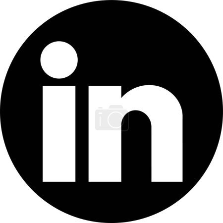 Illustration for LinkedIn design icon logo sign black symbol vector in American business and employment oriented online service operates via websites and mobile apps. - Royalty Free Image