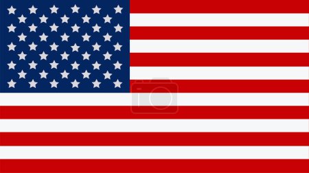 United States of America flag. The correct proportions and color. Flag USA isolated icon. America holidays. 4 july banner in flat style. Veteran day and Memorial day vector.