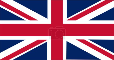 Großbritannien, britische Flagge. Offizielle britische Flagge des Vereinigten Königreichs alias Union Jack - Proportionen: 2: 1 - Farben: Blau 280 C, Rot 186 C, Weiß Safe.