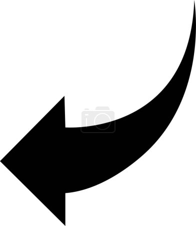 Ilustración de Icono de flecha negra aislado sobre fondo transparente. Diseño de flecha de boceto para el vector de plan de negocio, flecha plana indica la dirección curva signo para el sitio web y la aplicación. - Imagen libre de derechos