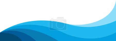 Ilustración de Azul mar ondulado decoración abstracta vector de fondo. Curva mínima onda patrón sin costura de agua. Plantilla gráfica de rayas de arte lineal. Océano líneas abstractas fondos de pantalla. Naturaleza diseño líquido de moda - Imagen libre de derechos