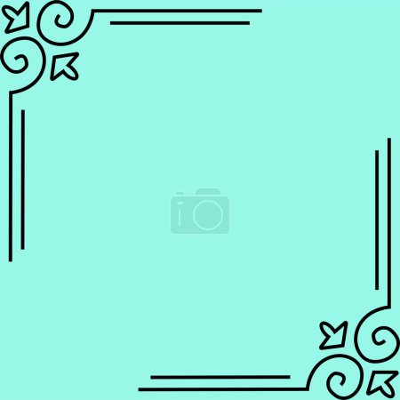 Illustration for Vintage hand drawn picture frame with corners. Doodle photo frame with black corner border. Blank sketch square. Scribble retro text page border. Colorful vector isolated on transparent background. - Royalty Free Image