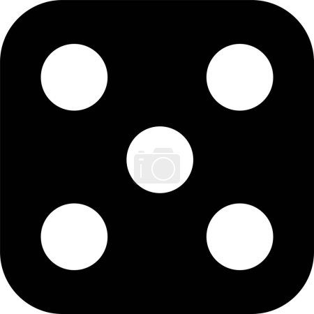Illustration for Game dice icon of monochrome dice. Dice in a simple flat design .Dice realistic white cubes with random numbers of black dots or pips. Black dice vector isolated on transparent background. - Royalty Free Image