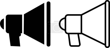 Megaphone icons set. Electric megaphone symbol . Loudspeaker megaphone icon collection. Advertising concept. Flat and line style stock vector isolated on transparent background for app or web