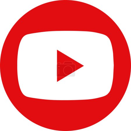 Illustration for YouTube log. YouTube is a video sharing website. You tube red flat icon. Vector isolated on transparent background. Play button social media sign mobile app, web - Royalty Free Image