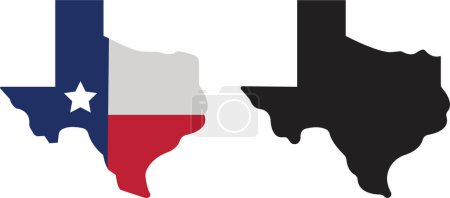 Conjunto de iconos de mapa de Texas, mapa de Texas aislado sobre fondo transparente, mejor colección de vectores. State Border, United State, Variations (en inglés). Mapa americano de póster, pancarta, camiseta. Mapa cartográfico de Design USA.