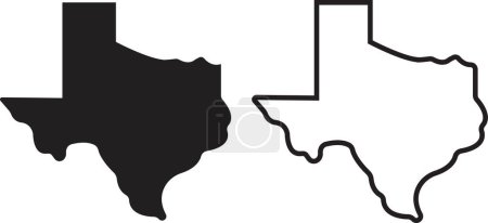Ilustración de Conjunto de iconos de mapa de Texas, mapa de Texas aislado sobre fondo transparente, mejor colección de vectores. State Border, United State, Variations (en inglés). Mapa americano de póster, pancarta, camiseta. Mapa cartográfico de Design USA. - Imagen libre de derechos