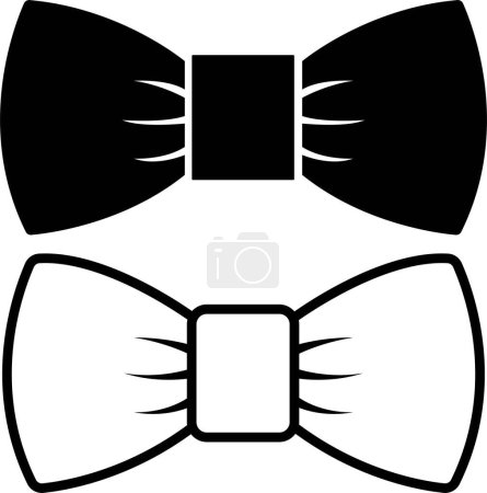 Illustration for Bows tie icons set isolated on transparent background, Flat or line black collection vector .Graphical decorative bows. Ribbon symbol for present, celebration, gift, website design, logo, app, UI. - Royalty Free Image